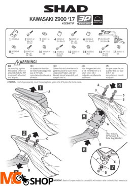 SHAD KSHK0Z997IF STELAŻ KUFRA BOCZNEGO 3P DO KAWASAKI