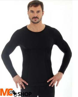 Brubeck LS11600 Koszulka męska z długim rękawem COMFORT WOOL czarny