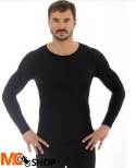 Brubeck LS11600 Koszulka męska z długim rękawem COMFORT WOOL czarny