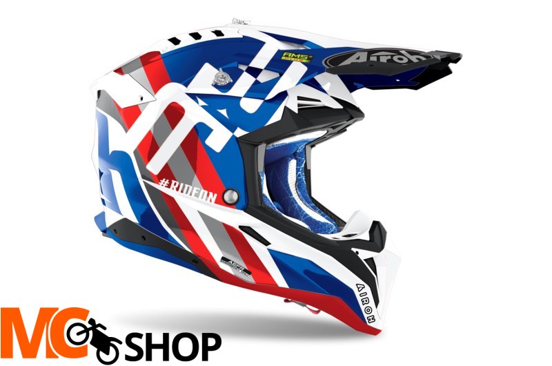 AIROH KASK OFF-ROAD AVIATOR 3 RAINBOW BLUE/RED GLO