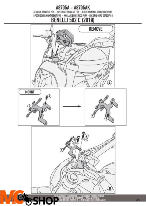 KAPPA A8706AK MOCOWANIE SZYBY 1173S BENELLI 502 C