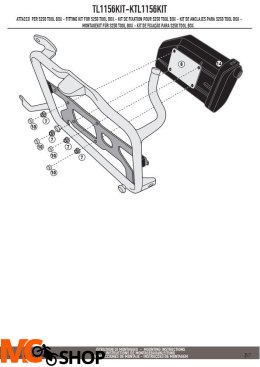KAPPA KTL1156KIT MOCOWANIE SKRZYNKI NARZĘDZIOWEJ KS250