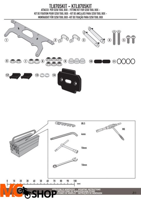 KAPPA KTL8705KIT MOCOWANIE SKRZYNKI NARZĘDZIOWEJ KS250