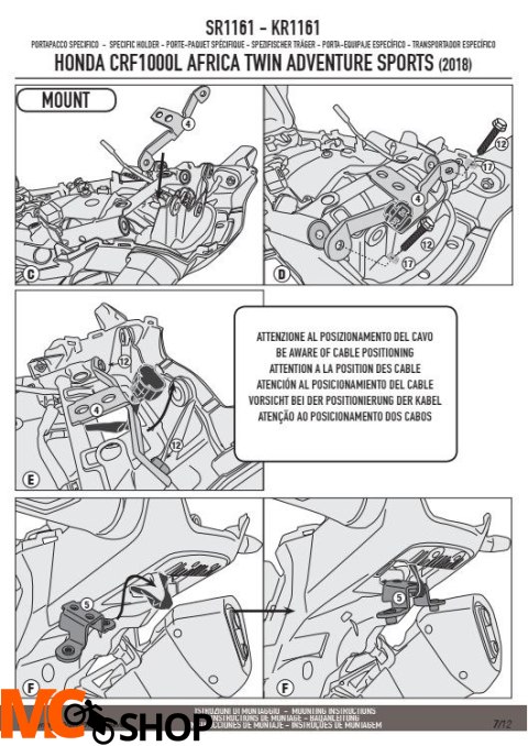 KAPPA KR1161 STELAŻ KUFRA CENTRALNEGO HONDA BEZ PŁYTY