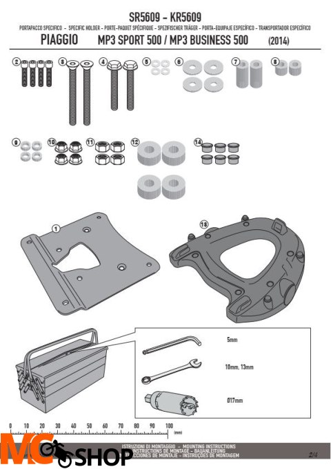 KAPPA KR5609 STELAŻ KUFRA CENTRALNEGO PIAGGIO MP3