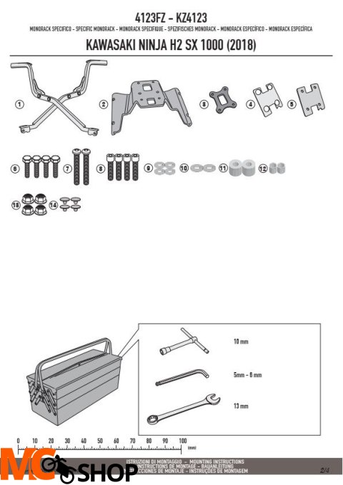 KAPPA KZ4123 STELAŻ KUFRA CENTRALNEGO KAWASAKI BEZ PŁYTY