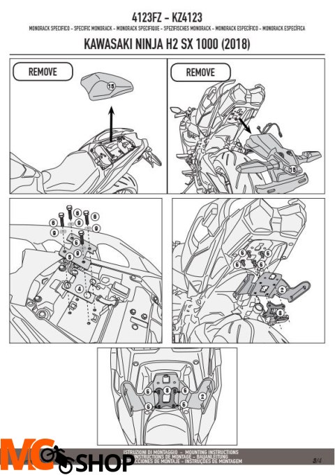 KAPPA KZ4123 STELAŻ KUFRA CENTRALNEGO KAWASAKI BEZ PŁYTY