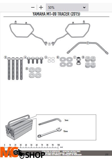 KAPPA TE2122K STELAŻ POD SAKWY BOCZNE YAMAHA MT-09