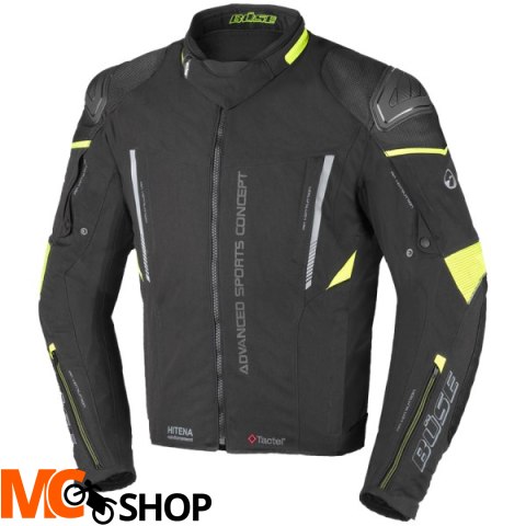BUSE Kurtka motocyklowa Rocca czarna/neonowo-żół