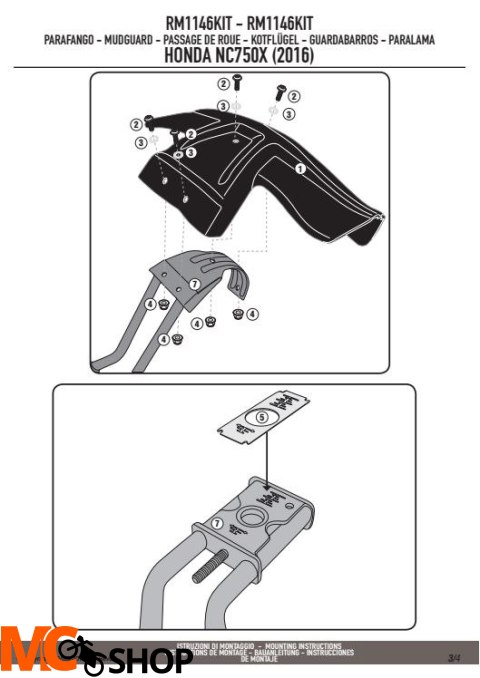 GIVI RM1146KIT KIT MONTAŻOWY RM01 HONDA NC750X / S