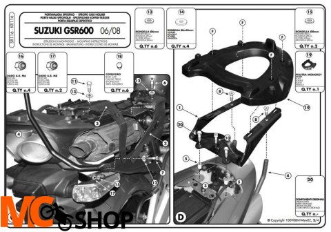 Givi SR116 Stelaż centralny MONOKEY GSR 600 06>11