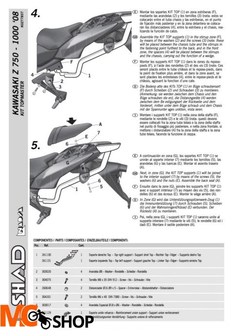 STELAŻ SHAD KSHK0Z778ST KAWASAKI Z750 - Z1000 - 07/09