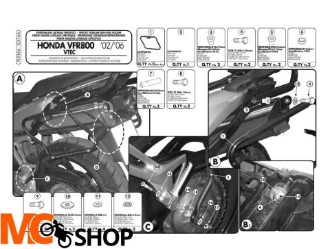 Givi PLX166 stelaż boczny v35 VFR 800 VTEC (02>11)