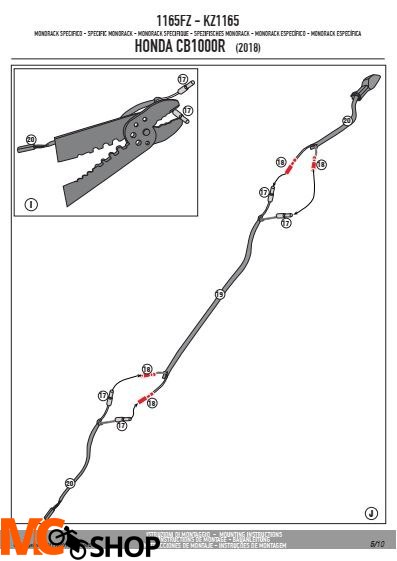 GIVI 1165FZ STELAŻ KUFRA CENTRALNEGO (BEZ PŁYTY) HONDA CB 1000 R