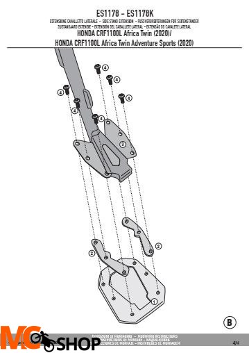 GIVI ES1178 POSZERZENIE DODATKOWE STOPKI HONDA