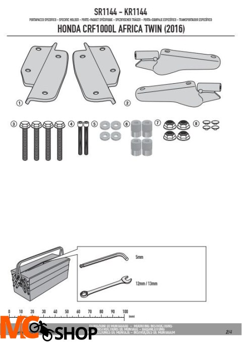 GIVI SR1144 STELAŻ KUFRA CENTRALNEGO (BEZ PŁYTY) - HONDA