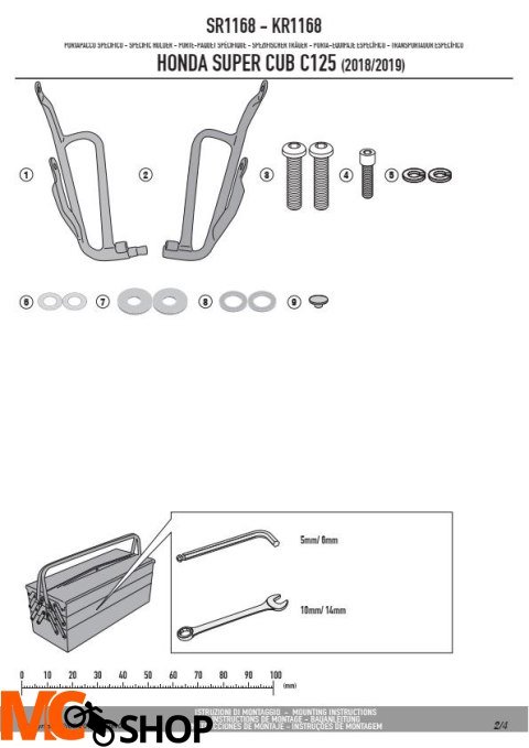 GIVI SR1168 STELAŻ KUFRA CENTRALNEGO MONOLOCK (BEZ PŁYTY) HONDA