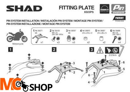 SHAD MOCOWANIE PIN SYSTEM DO BMW KSHX023PS