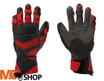 REBELHORN RĘKAWICE SKÓRZANE FIGHTER BLACK/FLUO RED