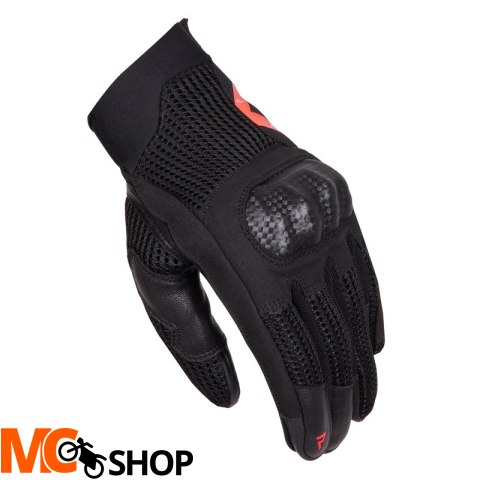 REBELHORN RĘKAWICE SKÓRZANE GAP III BLACK/FLUO RED