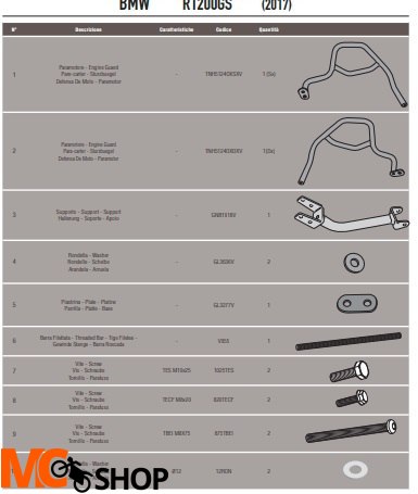 GIVI GMOLE OSŁONA SILNIKA BMW R 1200 GS (17 >18)