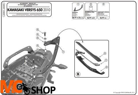 KAPPA ADAPTER MONTAŻ STELAŻA BOCZN KLR450 KLXR450