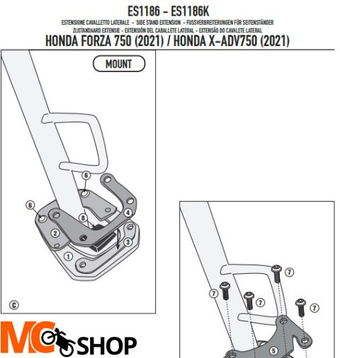 KAPPA ES1186K POSZERZENIE STOPKI BOCZNEJ HONDA FOR
