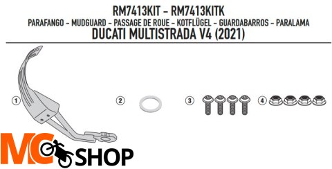 KAPPA MOCOWANIE BŁOTNIKA KRM02 DUCATI MULTISTRADA