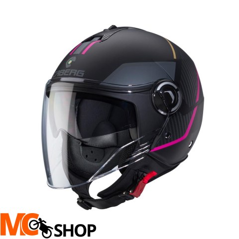 CABERG KASK JET RIVIERA V4X CZARNY MAT/FUKSJA/SZAR