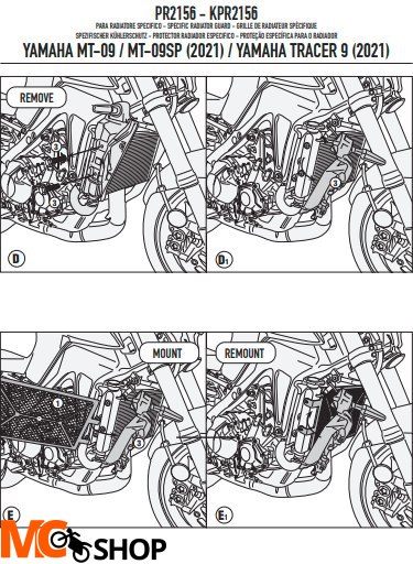 GIVI OSŁONA CHŁODNICY YAMAHA MT-09 / MT-09 SPTRACE