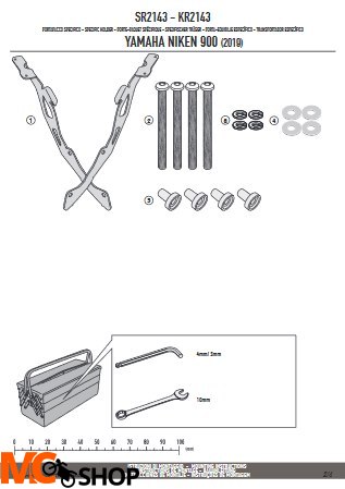 KAPPA KR2143 STELAŻ KUFRA CENTRALNEGO YAMAHA NIKEN 900 (19) ( BEZ PŁYTY )