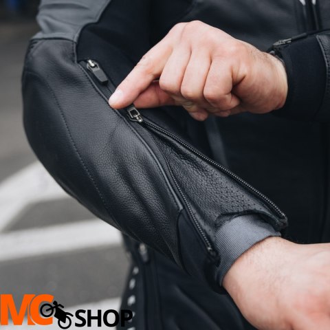 REBELHORN KURTKA SKÓRZANA VELOCE BLA/GREY/FLUO RED