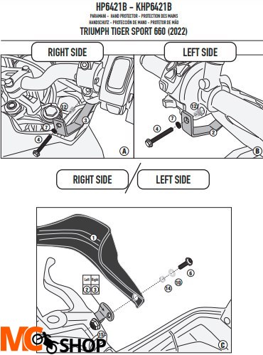KAPPA OSŁONY KIEROWNICY TRIUMPH TIGER SPORT 660 22