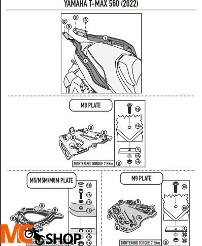 KAPPA STELAŻ KUFRA CENTRALNEGO YAMAHA T-MAX 560 22