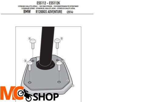 GIVI 2021 POSZERZENIE DODATKOWE STOPKI BMW R1250GS