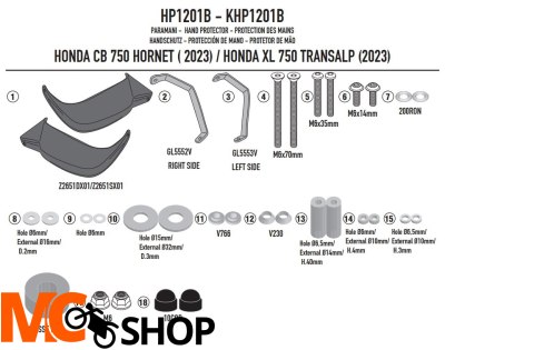 GIVI DODATKOWE HANDBARY HONDA CB 750 HORNET '23