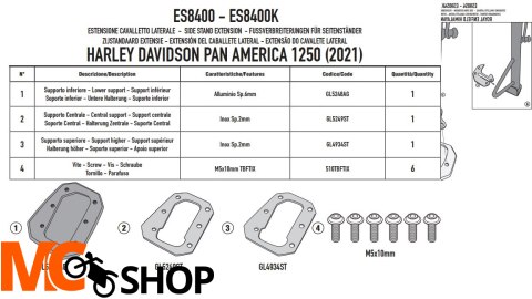 GIVI POSZERZENIE DODATKOWE STOPKI HARLEY DAVIDSON