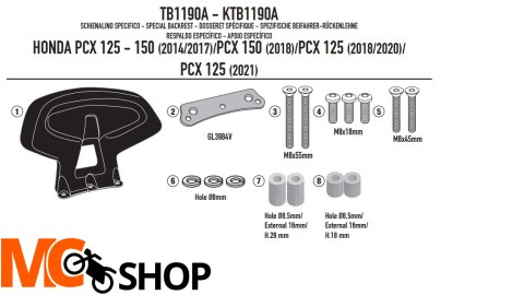 KAPPA OPARCIE PASAŻERA HONDA PCX 125 '18-