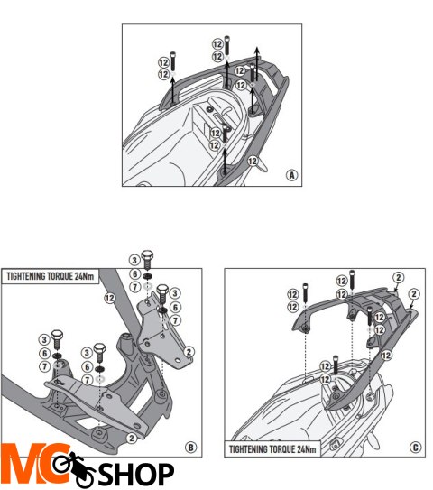 KAPPA STELAŻ KUFRA CENTRALNEGO BOCZNYCH KYMCO DIN