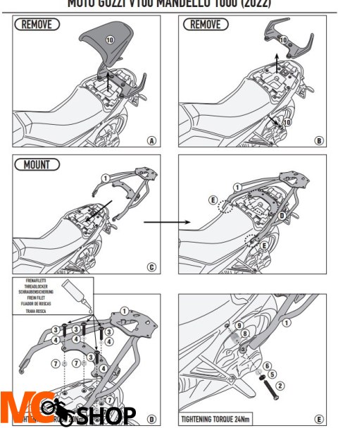 KAPPA STELAŻ KUFRA CENTRALNEGO MOTOGUZZI V100 MAN