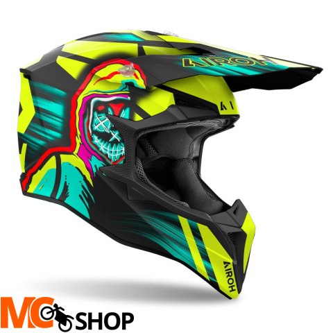 AIROH KASK OFF-ROAD WRAAAP CYBER YELLOW MATT