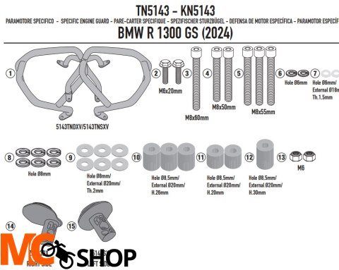 KAPPA GMOLE OSŁONY SILNIKA BMW R 1300 GS '24 CZARN