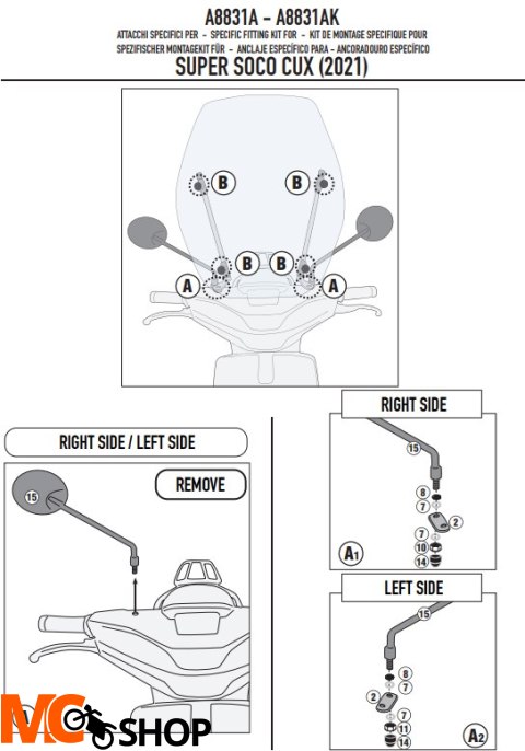 GIVI MOCOWANIE SZYBY D1181ST SUPER SOCO > CUX (21