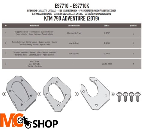 GIVI POSZERZENIE DODATKOWE STOPKI KTM 790 Adventur