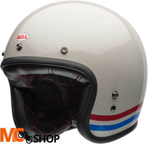 BELL KASK OTWARTY C 500 ECE6 STRIPES PEARL WH R BL