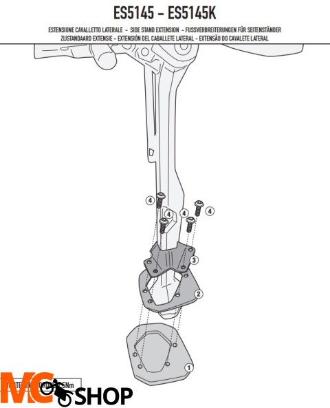 GIVI POSZERZENIE DODATKOWE STOPKI BMW F900GS 2024