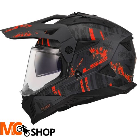 LS2 KASK ADVENTURE MX702 PIONEER II CRAZY BLAC RED
