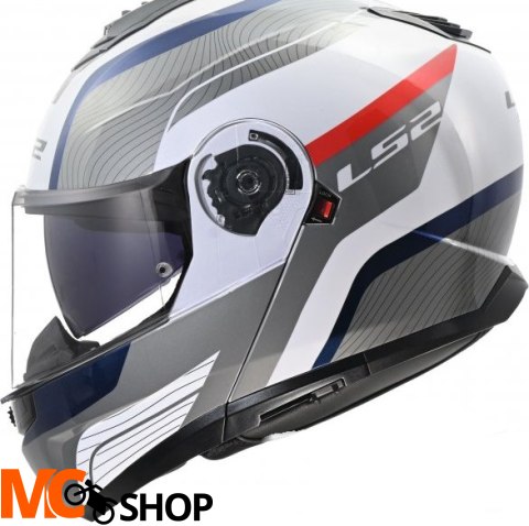 LS2 KASK SYSTEMOWY FF908 STROBE II MONZA WH. BL RE