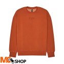 FOX BLUZA WORDMARK OVERSIZED FLEECE CREW COGNAC