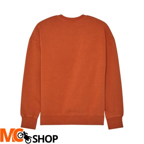FOX BLUZA WORDMARK OVERSIZED FLEECE CREW COGNAC